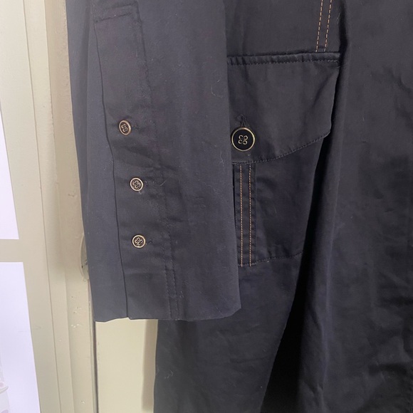 Karl Kani Black Trench Coat Sz L - Picture 3 of 12